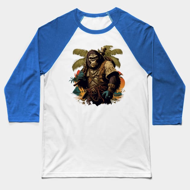 gorilla pirate Baseball T-Shirt by lets find pirate